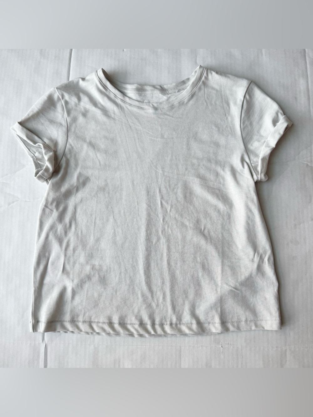 Sundry Anthropologie Cuffed Short Sleeve Lyocell T-shirt in Stone Size S NWT
